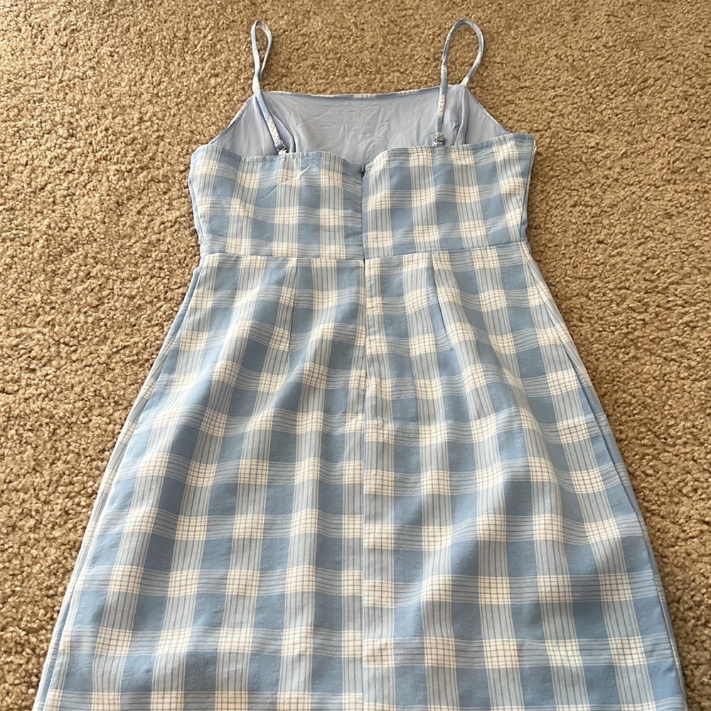 Nordstrom BP Gingham Mini Blue Dress - Picture 7 of 7